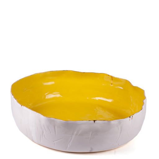 Sophie’s Bowl <br> White and Yellow <br> (L 53 x W 53 x H 14) cm