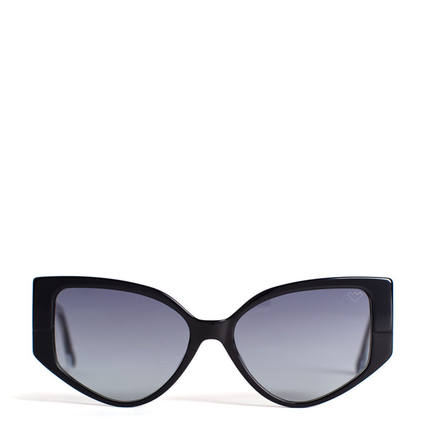 Petra Sunglasses <br> Black Frame <br> Black Smoke Lenses