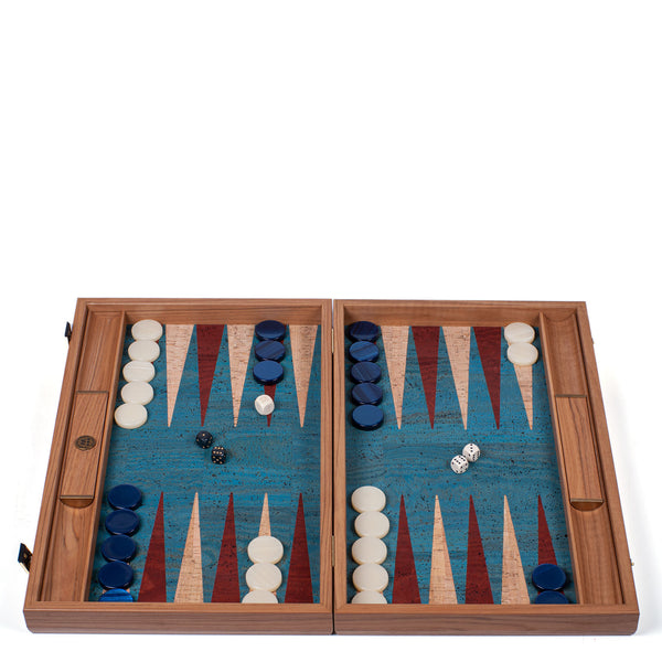 Turquoise Cork <br> Backgammon Set <br> (47 x 29) cm