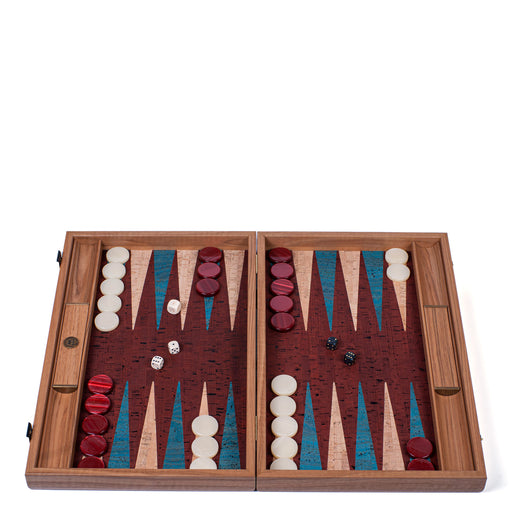 Dark Red Cork <br> Backgammon Set <br> (47 x 29) cm