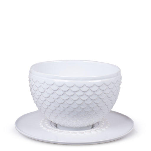 Kora Big Cup with Saucer <br> Glossy White