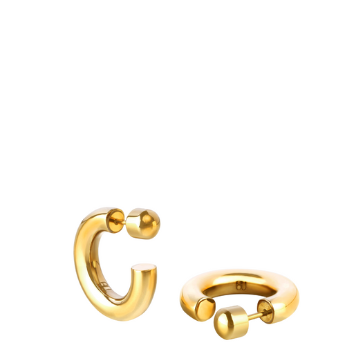 AN-O Mini Hoop Earrings <br> 
Light Gold