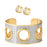 Eyelet Cuff & Earrings <br> Gold/Silver <br> Set of 2