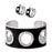 Eyelet Cuff & Earrings <br> Silver/Black <br> Set of 2