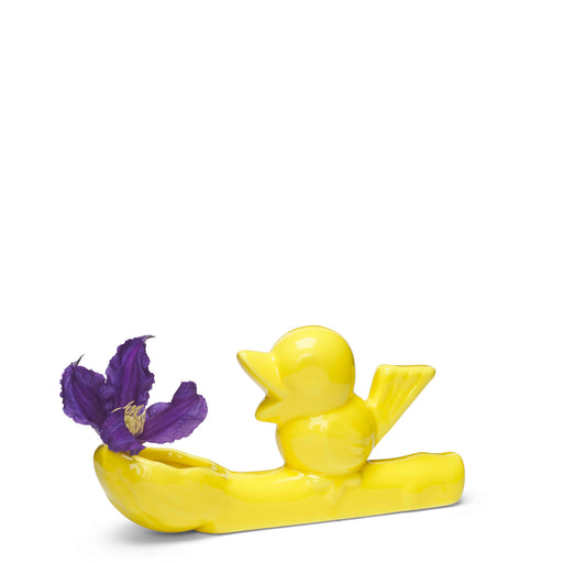 Flowerthief Vase <br> Yellow <br> (L 16 x W 4 x H 8.5) cm