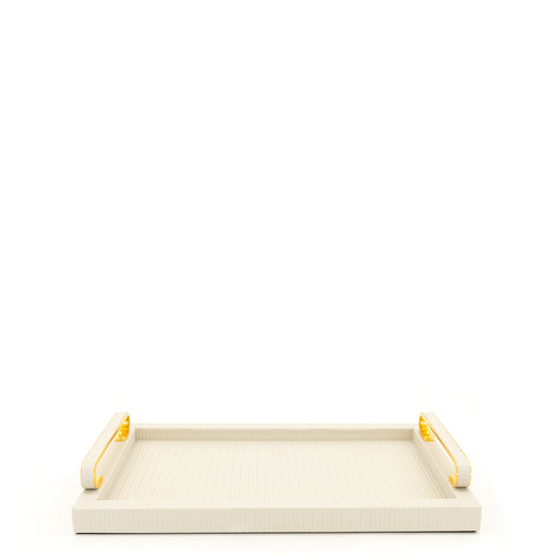 Foscari Tray with Shiny Gold Handles <br> Cream <br> (L 40 x W 25) cm