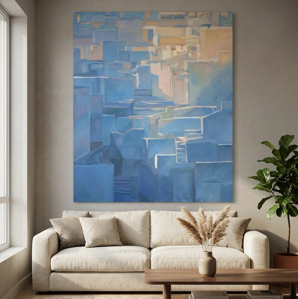 Chefchaouen. Walking the Blue Streets of Morocco <br> (H 120 x L 100) cm