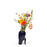 My Superhero Vase <br> Glossy Blue and 24 Carats Gold <br> (H 15) cm