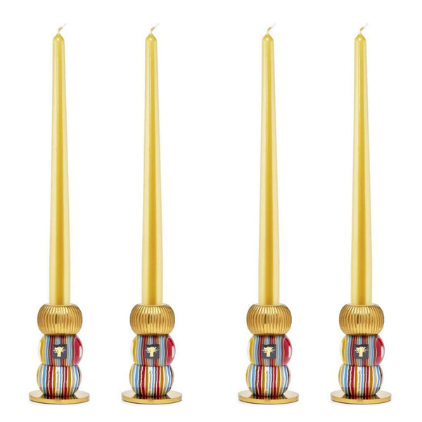 Gemelli Gold Candleholders <br> Set of 4