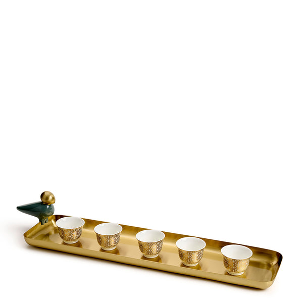 Pop of Color Tray <br> 
Gold / Teal
<br> (L 60 x W 15) cm