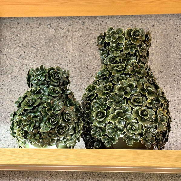 Roses Vase <br> Dark Green <br> (Ø 35 x H 52) cm