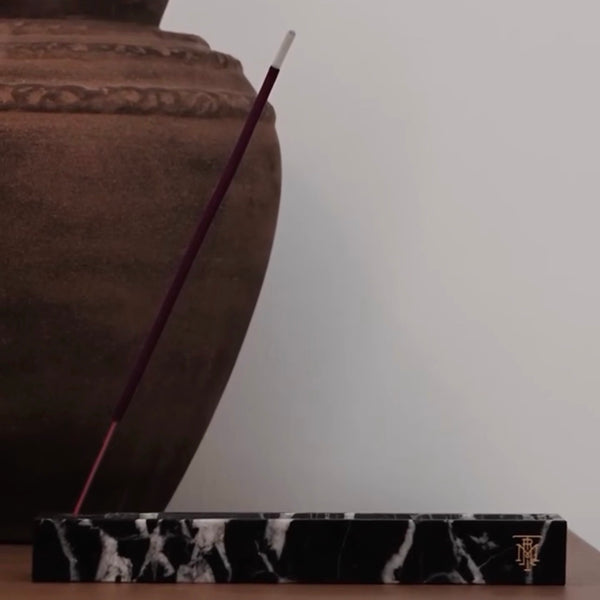 Travertine Incense Holder <br> Nero