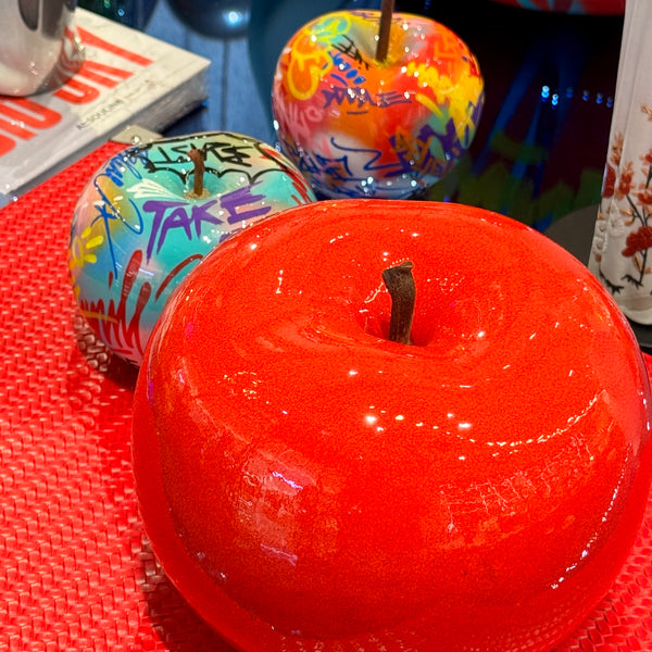 Apple Portuguese Faience <br> Red <br> (Ø 30 x H 24) cm