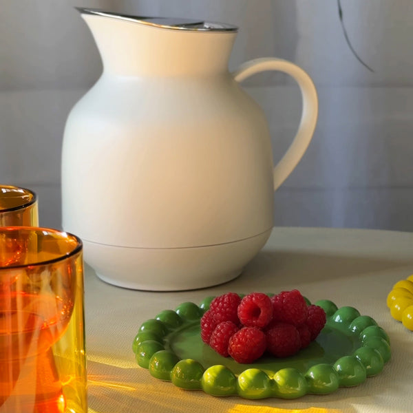 Perle Butter Dish <br> 
Green
<br> (Ø 16 x H 12.5) cm