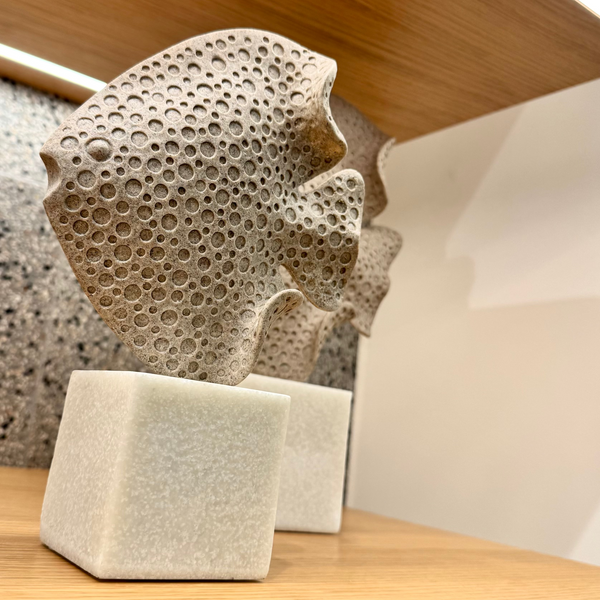 Fish on Marble Base <br> 
Set of 2