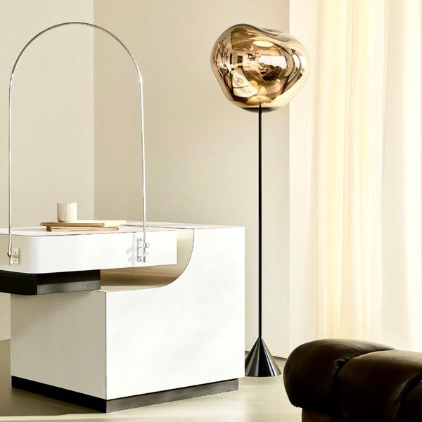 Melt Cone Slim Floor Lamp <br> Gold <br> (L 50 x W 50 x H 180) cm