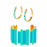 Inès Cuff & Earrings <br> Turquoise Blue <br> Set of 2