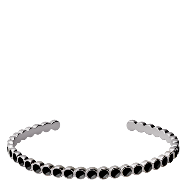 Lumi Thin Cuff <br>
Silver / Black