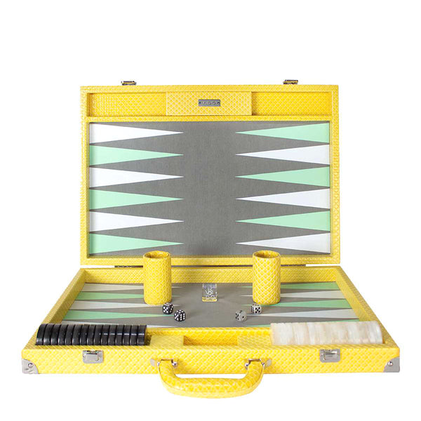 Lemon Snake <br> Backgammon Set with Handle <br> (L 52 x W 36) cm
