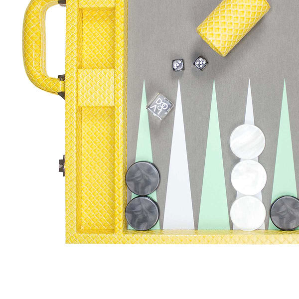 Lemon Snake <br> Backgammon Set with Handle <br> (L 52 x W 36) cm