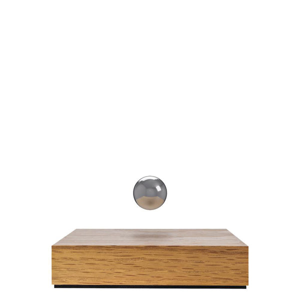 Levitating Buda Ball <br> Oak Base / Chrome Sphere