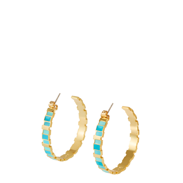 Inès Multicolor Hoop Earrings <br>
Turquoise Blue