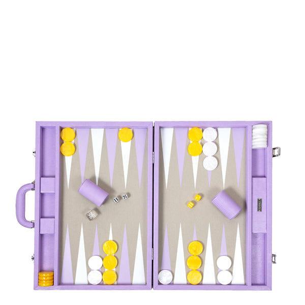 Lilac Lizard <br> Backgammon Set with Handle <br> (L 52 x W 36) cm