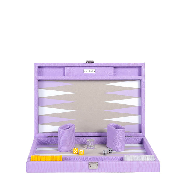 Lilac Lizard <br> Backgammon Set <br> (L 38 x W 24.5) cm