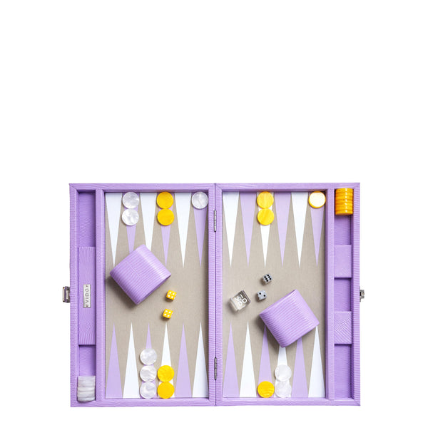 Lilac Lizard <br> Backgammon Set <br> (L 38 x W 24.5) cm