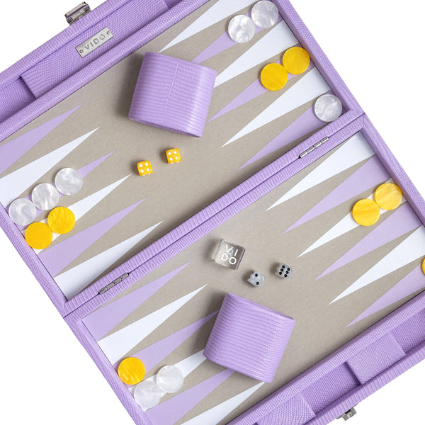 Lilac Lizard <br> Backgammon Set <br> (L 38 x W 24.5) cm