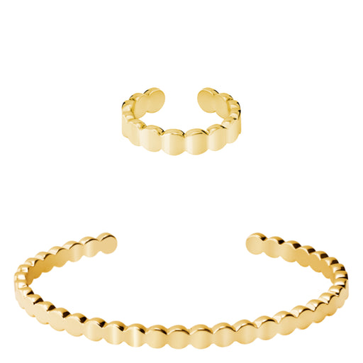Lumi Cuff & Ring <br> Light Gold <br> Set of 2