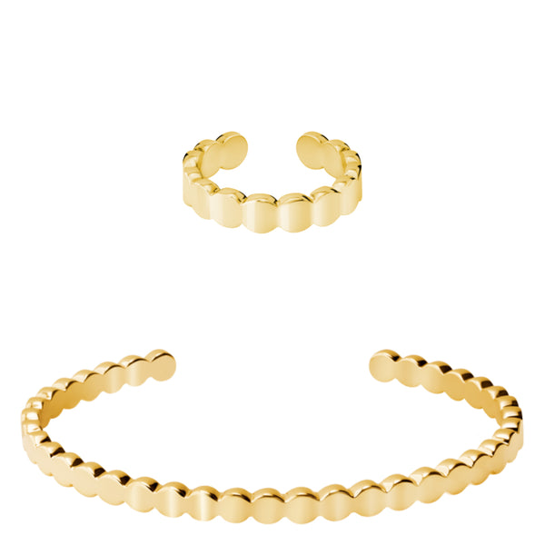 Lumi Cuff & Ring <br> Light Gold <br> Set of 2