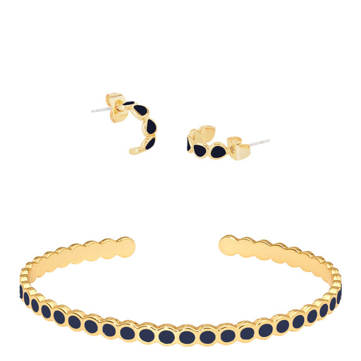 Lumi Cuff & Earrings <br> Midnight Blue <br> Set of 2