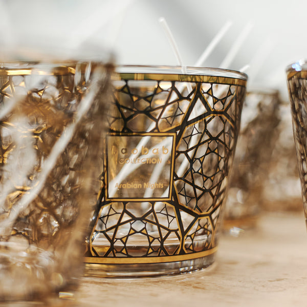 The Gift Box Arabian Nights Candle with Dome <br> Saffron, Oud, Incense <br> (H 10) cm
