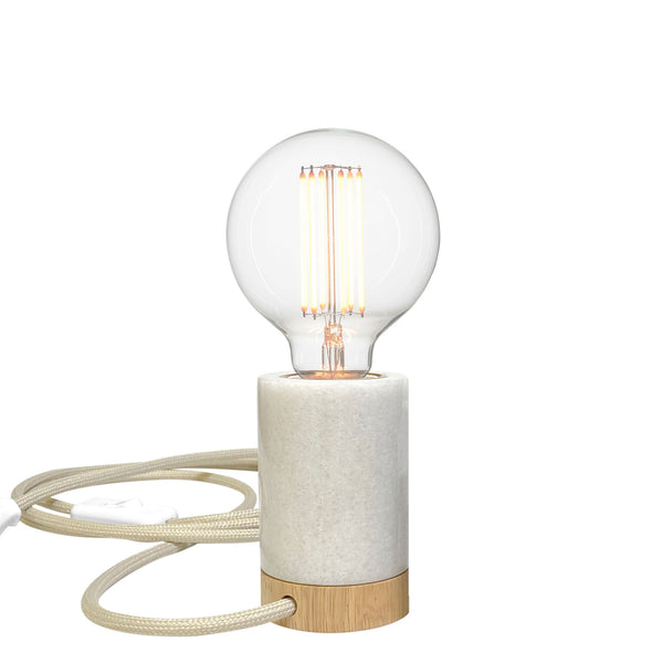 Marble Table Lamp Pendant <br> White