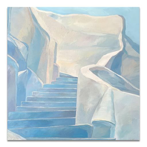 Midday. Stairs of Santorini. Greece <br> (H 60 x L 60) cm