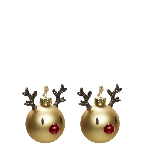 Reindeer Ornament <br> Brown <br> Set of 2