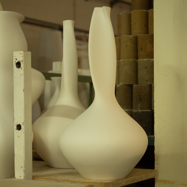 The Euphony Vase <br> 
Salt White
<br> (L 29 x W 27 x H 52) cm