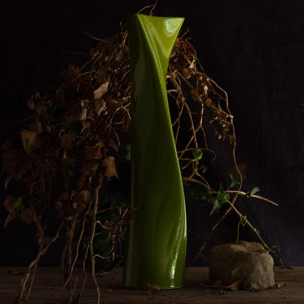 The Grace Vase <br> 
Apple Green
<br> (L 14 x W 20.5 x H 58) cm