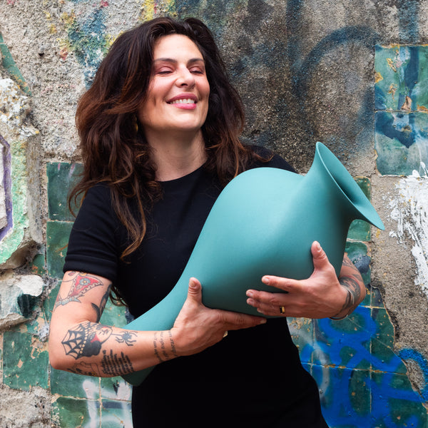 The Majestica Vase <br> 
Pine Green
<br> (L 25 x W 38.5 x H 55.5) cm