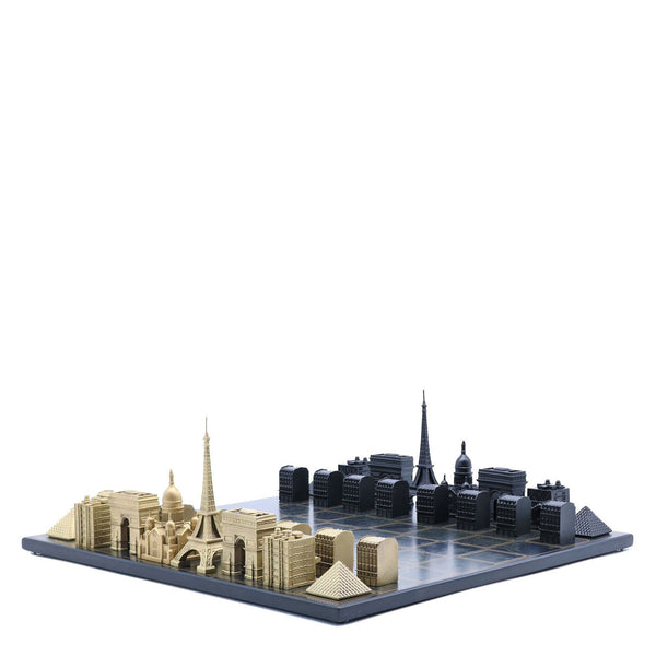 Chess Set <br> Luxury Bronze <br> Paris Edition with Corian Hatch Board