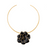 AN-O Torque Necklace with Peony Pendant <br>
Gold / Carbon Black