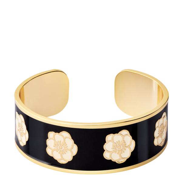 Peony Bangle Cuff <br>
Carbon Black