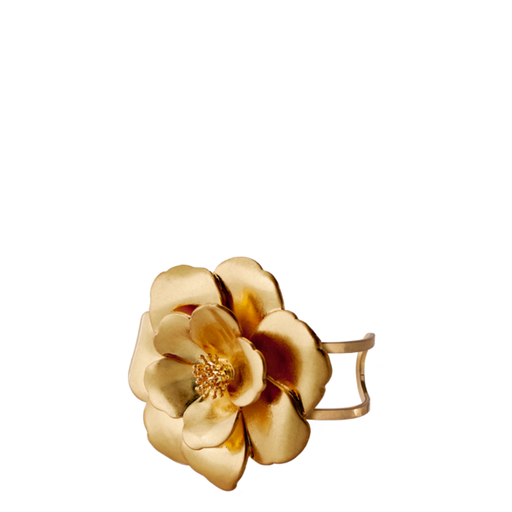 Peony 3D Flower Cuff <br>
Light Gold