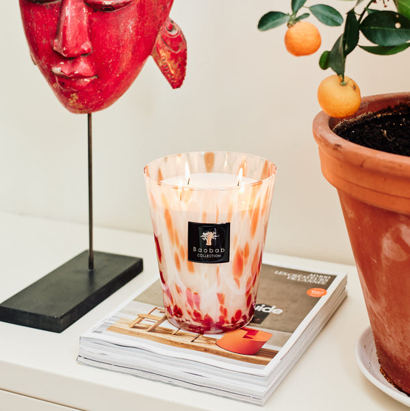 Pearls Coral Candle<br> Citrus, Jasmine, Cedar<br> (H 16) cm
