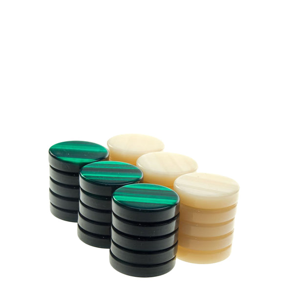 Mother of Pearl Acrylic Checker <br> Green and White