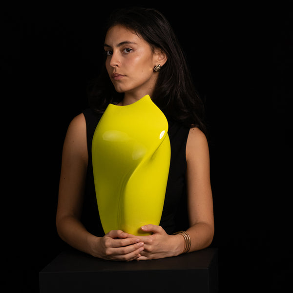 The Tear Vase <br> 
Lime Green
<br> (L 21 x W 30.5 x H 42) cm