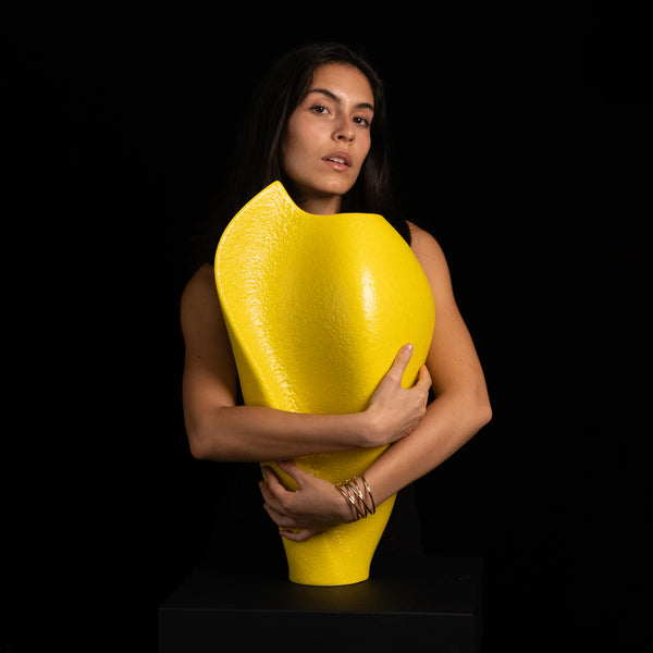 The Promise Vase <br> 
Yellow Popcorn
<br> (L 26.5 x W 33 x H 57) cm