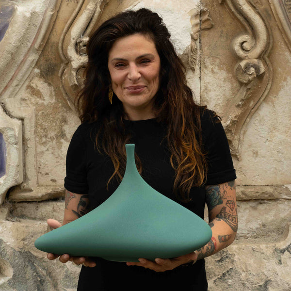 The Reverie Vase <br> 
Pine Green
<br> (L 27 x W 44 x H 29.5) cm