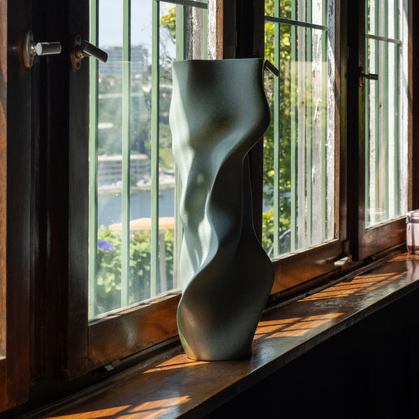 The Tourbillon Vase <br> 
Celadon
<br> (L 24.5 x W 26 x H 56.5) cm